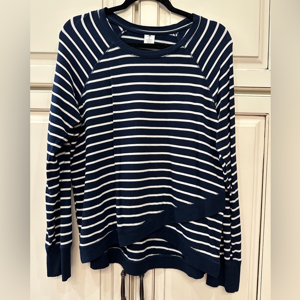 Active Life Navy and White Striped Sweater